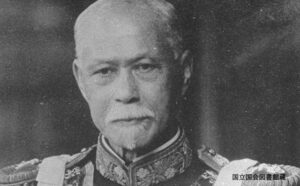 Portrait of Gonbei Yamamoto, former Prime Minister of Japan, dressed in formal military attire. His calm yet resolute expression reflects the dignity and strength of a man who shaped Japan’s modern naval legacy.
